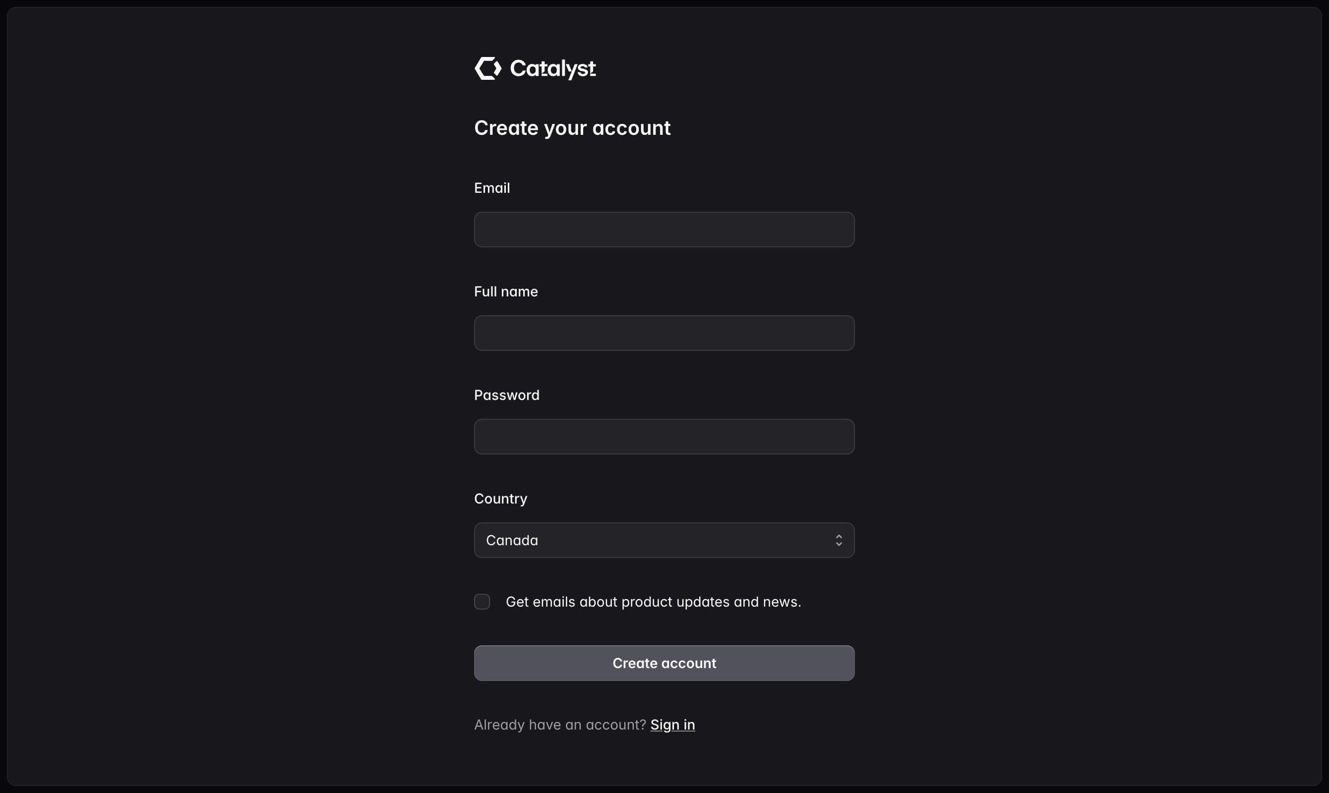 Registration page demo