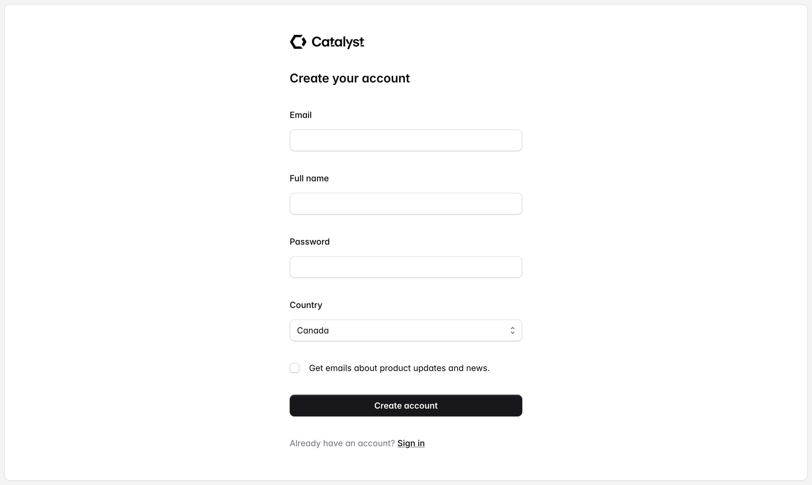 Registration page demo